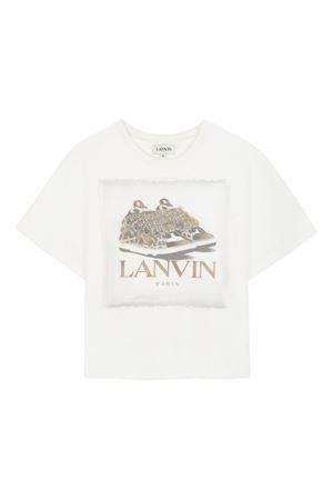 white cotton tshirt LANVIN KIDS | N30255117